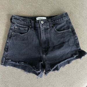 Abercrombie & Fitch Distressed Black Jean Shorts